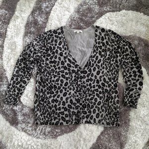 Gray Leopard Print Cardigan 20W / 22W